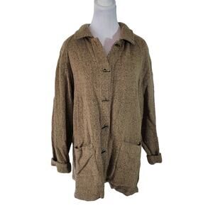J.JIll	Size	MP Brown Wool‎ Cardigan Patch Pockets Horizontal Buttons Collared